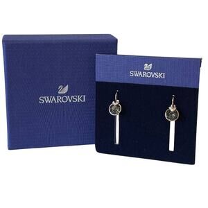 Swarovski Bella Pierced Earrings Rose Gold Plated Gray Crystals Tote